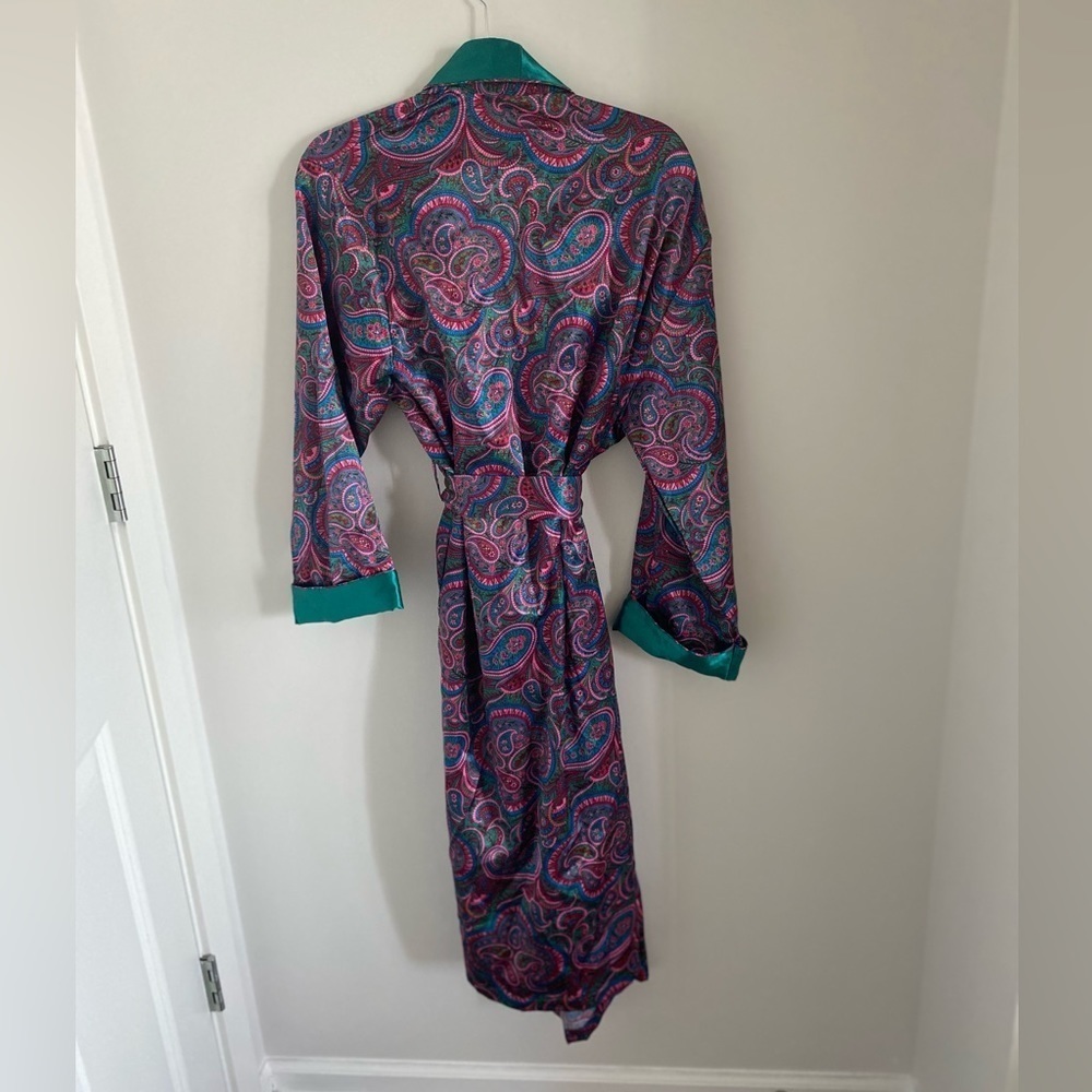 BNWT Beautiful Robe Men Women Multicolor Maxi Length Shimmery Fabric Sz S - Picture 3 of 7
